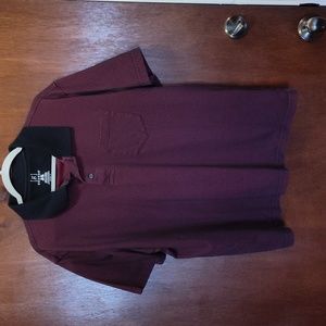 George Polo Shirt, Maroon with Black Pattern, Size XL (46-48)